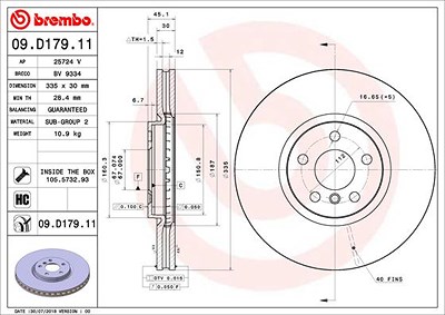 Brembo 1x Bremsscheibe [Hersteller-Nr. 09.D179.11] für Mini von BREMBO