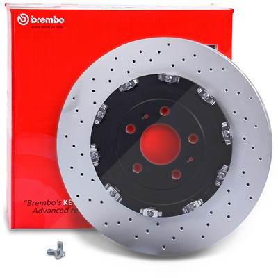 Brembo 1x Bremsscheibe Vorne Gelocht [Hersteller-Nr. 09.9477.23] für Audi von BREMBO