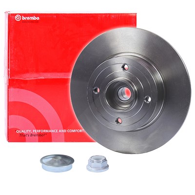 Brembo 1x Bremsscheibe mit Radlagersatz Hinten Voll [Hersteller-Nr. 08.A141.17] für Renault von BREMBO