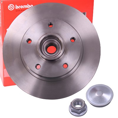 Brembo 1x Bremsscheibe mit Radlagersatz Hinten Voll [Hersteller-Nr. 08.B369.17] für Renault von BREMBO