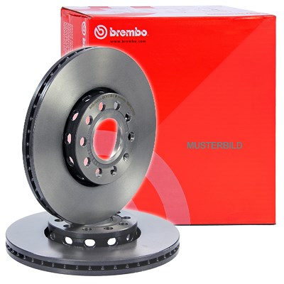 Brembo 2x Bremsscheibe Coated Disc Vorne Belüftet [Hersteller-Nr. 09.5745.21] für Audi, Seat, Skoda von BREMBO