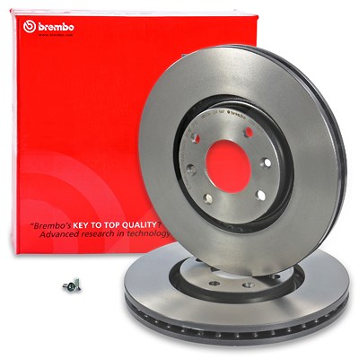 Brembo 2x Bremsscheibe Coated Disc Vorne Belüftet für Peugeot von BREMBO