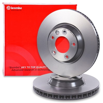 Brembo 2x Bremsscheibe Coated Disc Vorne Belüftet für Audi, Porsche, VW von BREMBO