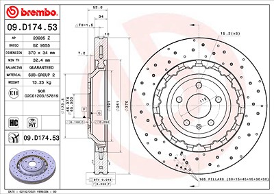 Brembo 2x Bremsscheibe für Audi von BREMBO