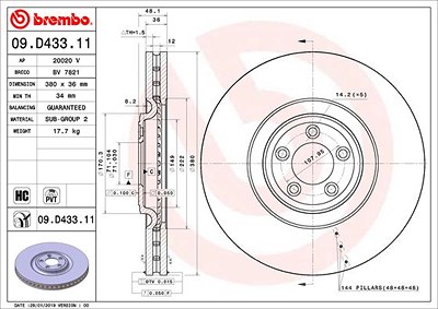 Brembo 2x Bremsscheibe für Jaguar von BREMBO