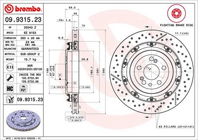 Brembo 2x Bremsscheibe für Mercedes-Benz von BREMBO