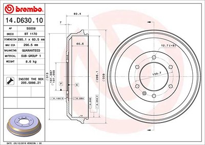 Brembo 2x Bremstrommel für Isuzu von BREMBO