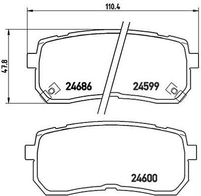 Brembo Bremsbeläge hinten (Satz) [Hersteller-Nr. P30035] für Hyundai, Kia von BREMBO