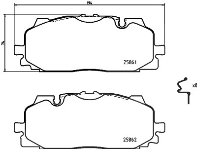 Brembo Bremsbeläge vorne (Satz) [Hersteller-Nr. P85165X] für Audi, VW von BREMBO