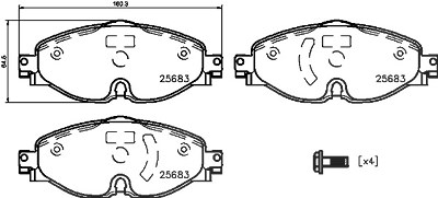 Brembo Bremsbeläge vorne (Satz) [Hersteller-Nr. P85147] für Audi, Skoda, VW von BREMBO