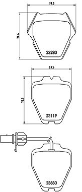 Brembo Bremsbelagsatz, Scheibenbremse [Hersteller-Nr. P85067] für Audi, VW von BREMBO