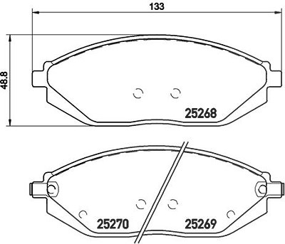 Brembo Bremsbeläge vorne (Satz) [Hersteller-Nr. P10054] für Chevrolet von BREMBO