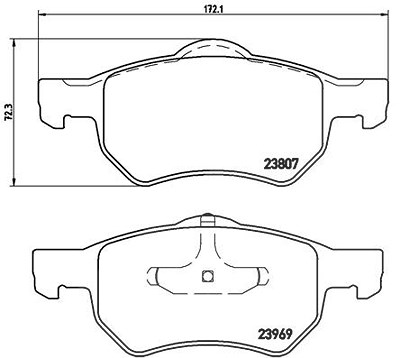 Brembo Bremsbelagsatz, Scheibenbremse [Hersteller-Nr. P11013] für Chrysler von BREMBO