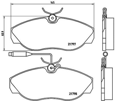 Brembo Bremsbelagsatz, Scheibenbremse [Hersteller-Nr. P23068] für Citroën, Fiat, Peugeot von BREMBO