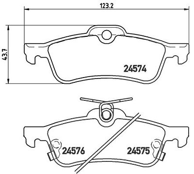 Brembo Bremsbelagsatz, Scheibenbremse [Hersteller-Nr. P83087] für Daihatsu, Toyota von BREMBO