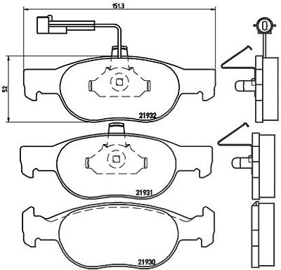 Brembo Bremsbelagsatz, Scheibenbremse [Hersteller-Nr. P23057] für Fiat, Lancia von BREMBO