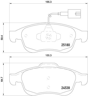 Brembo Bremsbelagsatz, Scheibenbremse [Hersteller-Nr. P23148X] für Alfa Romeo von BREMBO