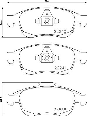 Brembo Bremsbelagsatz, Scheibenbremse [Hersteller-Nr. P23165] für Fiat, Jeep von BREMBO