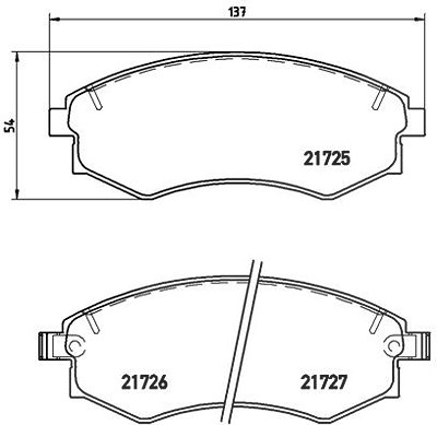 Brembo Bremsbelagsatz, Scheibenbremse [Hersteller-Nr. P30022] für Hyundai, Kia, Mitsubishi, Ssangyong von BREMBO