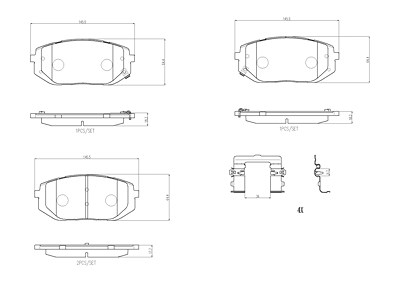 Brembo Bremsbelagsatz, Scheibenbremse [Hersteller-Nr. P30140] für Genesis, Hyundai, Kia von BREMBO