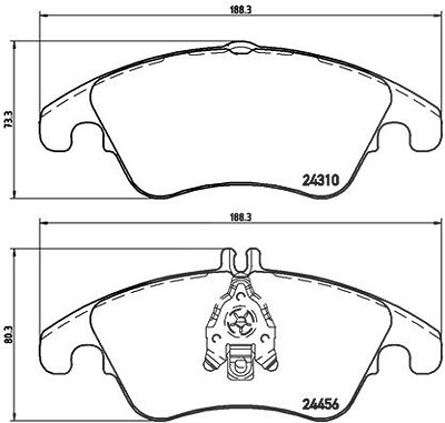 Brembo Bremsbelagsatz, Scheibenbremse [Hersteller-Nr. P50069X] für Mercedes-Benz von BREMBO