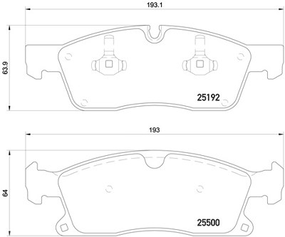 Brembo Bremsbelagsatz, Scheibenbremse [Hersteller-Nr. P50108] für Mercedes-Benz von BREMBO