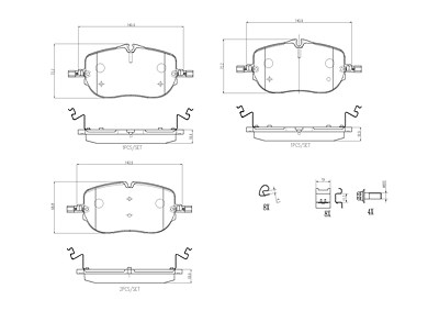 Brembo Bremsbelagsatz, Scheibenbremse [Hersteller-Nr. P50173] für Mercedes-Benz von BREMBO