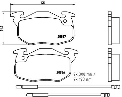 Brembo Bremsbelagsatz, Scheibenbremse [Hersteller-Nr. P61044] für Citroën, Peugeot von BREMBO