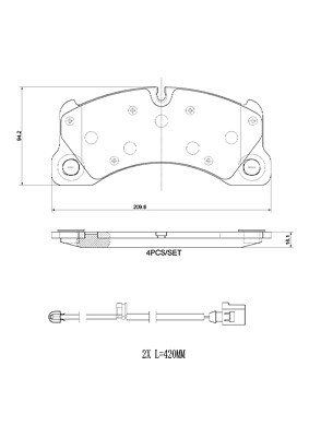 Brembo Bremsbelagsatz, Scheibenbremse [Hersteller-Nr. P65049] für Porsche von BREMBO