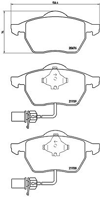 Brembo Bremsbelagsatz, Scheibenbremse [Hersteller-Nr. P85037X] für Audi, VW von BREMBO