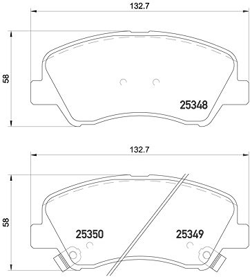 Brembo Bremsbelagsatz, Scheibenbremse [Hersteller-Nr. P18025] für Hyundai, Kia von BREMBO