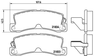 Brembo Bremsbelagsatz, Scheibenbremse [Hersteller-Nr. P83015] für Lexus, Toyota von BREMBO