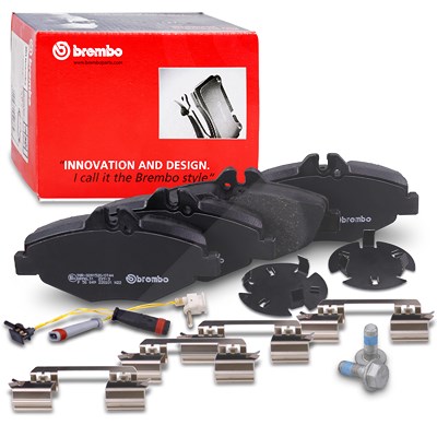 Brembo Bremsbelagsatz mit Warnkontakt vorne [Hersteller-Nr. P50049] für Mercedes-Benz von BREMBO