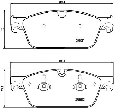 Brembo Bremsbelagsatz, Scheibenbremse [Hersteller-Nr. P50102] für Mercedes-Benz von BREMBO