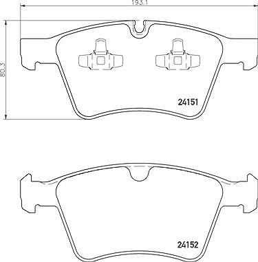 Brembo Bremsbelagsatz, Scheibenbremse [Hersteller-Nr. P50115] für Mercedes-Benz von BREMBO