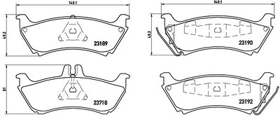 Brembo Bremsbelagsatz, Scheibenbremse [Hersteller-Nr. P50044] für Mercedes-Benz von BREMBO