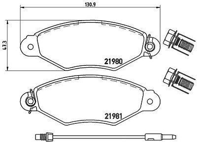 Brembo Bremsbelagsatz, Scheibenbremse [Hersteller-Nr. P56038] für Renault, Nissan von BREMBO