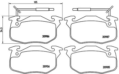 Brembo Bremsbelagsatz, Scheibenbremse [Hersteller-Nr. P68010] für Citroën, Peugeot, Renault von BREMBO