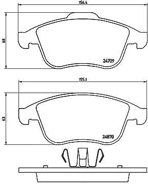 Brembo Bremsbelagsatz, Scheibenbremse [Hersteller-Nr. P68045] für Renault von BREMBO