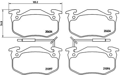 Brembo Bremsbelagsatz, Scheibenbremse [Hersteller-Nr. P68015] für Renault von BREMBO