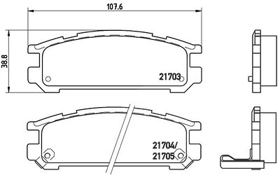 Brembo Bremsbelagsatz, Scheibenbremse [Hersteller-Nr. P78005] für Subaru von BREMBO