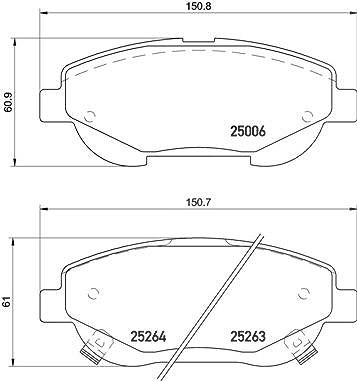 Brembo Bremsbelagsatz, Scheibenbremse [Hersteller-Nr. P83148] für Toyota von BREMBO