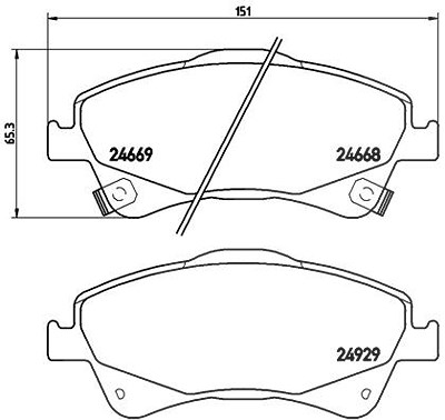 Brembo Bremsbelagsatz, Scheibenbremse [Hersteller-Nr. P83109] für Toyota von BREMBO