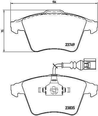 Brembo Bremsbelagsatz, Scheibenbremse [Hersteller-Nr. P85090] für VW von BREMBO