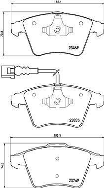 Brembo Bremsbelagsatz, Scheibenbremse [Hersteller-Nr. P85149] für VW von BREMBO