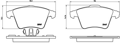 Brembo Bremsbelagsatz, Scheibenbremse [Hersteller-Nr. P85107] für VW von BREMBO