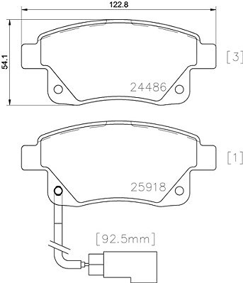 Brembo Bremsbelagsatz Hinterachse [Hersteller-Nr. P24066] für Ford von BREMBO