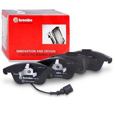 Brembo Bremsbelagsatz mit Warnkontakt vorne [Hersteller-Nr. P85112] für Audi, Seat, VW von BREMBO