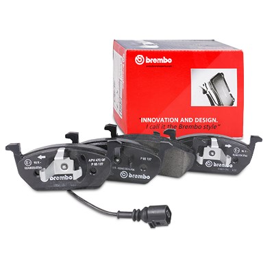 Brembo Bremsbelagsatz mit Warnkontakt vorne [Hersteller-Nr. P85137] für Audi, Seat, Skoda, VW von BREMBO