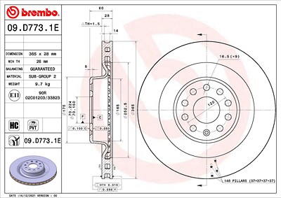 Brembo Bremsensatz, Scheibenbremse [Hersteller-Nr. KT08022] für Tesla von BREMBO